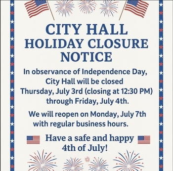 Linked image to City Hall Closure in observance of Independence Day